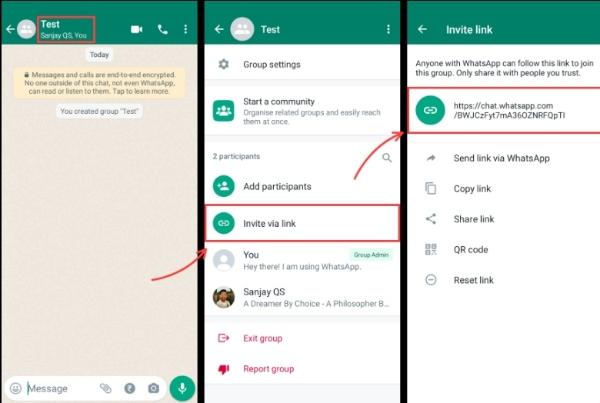 Δημιουργία συνδέσμων ομάδας WhatsApp