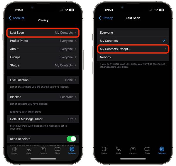 Elrejtse a WhatsApp online státusz bizonyos kapcsolattartókhoz