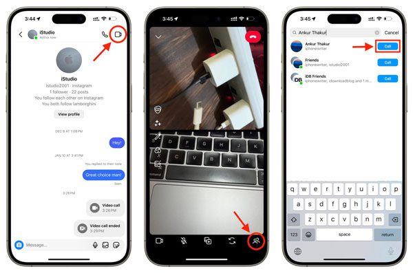image4 Instagram video call with multiple people(group calls)