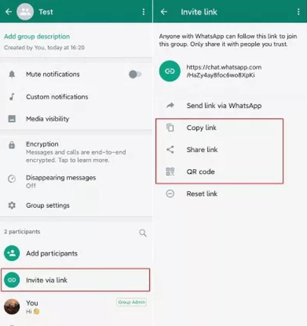  Προσκαλέστε κάποιον σε μια ομάδα WhatsApp