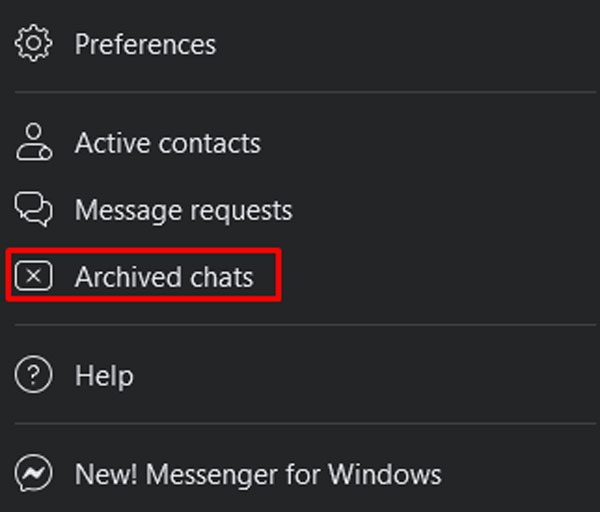 Archived-Chats-option Archived Chats option