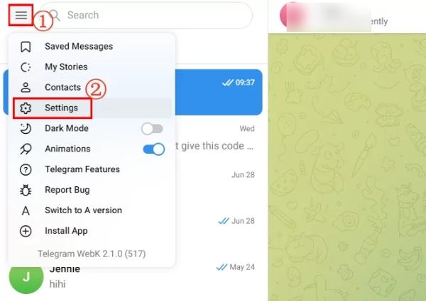 Click Telegram Settings Click Telegram Settings