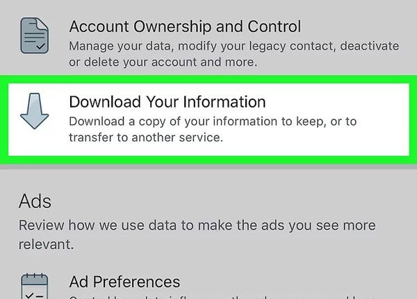Download-Your-Information Download Your Information