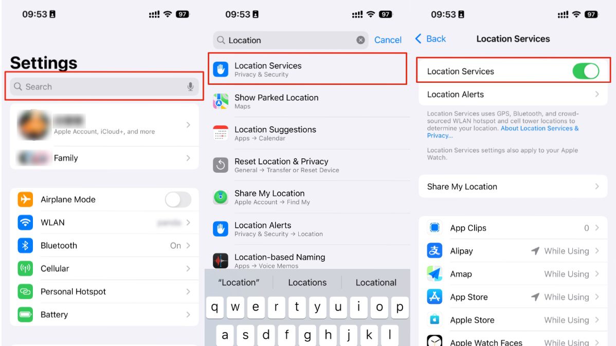 Aktifkan Layanan Lokasi di Kids iOS