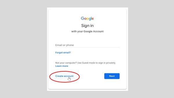 Cách tạo tài khoản Gmail trên máy tính để bàn 1