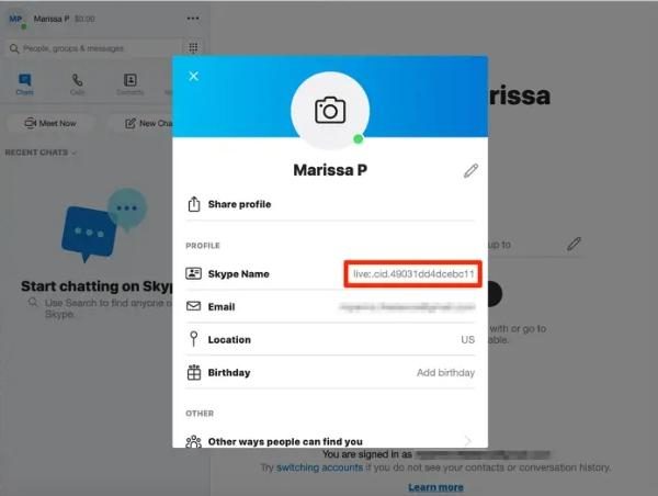 如何在桌面2上找到Skype ID