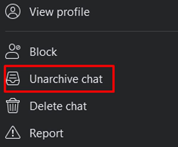 Unarchive-chat Unarchive chat to recover deleted messages on Facebook Messenger
