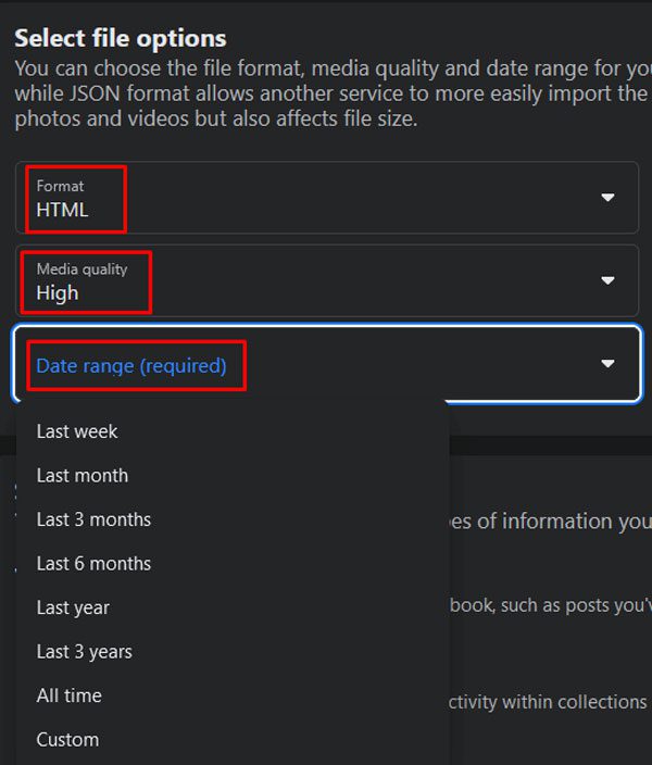 download-data-file download data file to recover deleted messages on Facebook Messenger