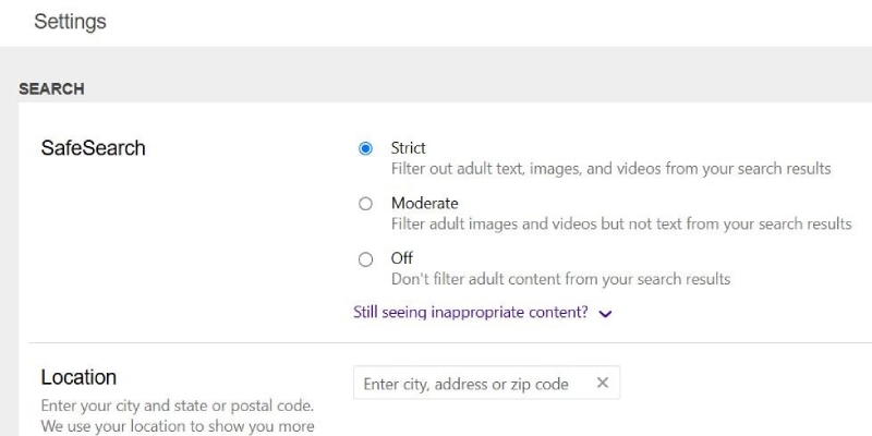 safe-search-06 strict option