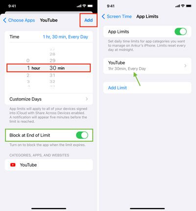 Set app time limits