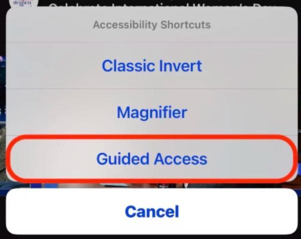 use the guided access Use the guided access