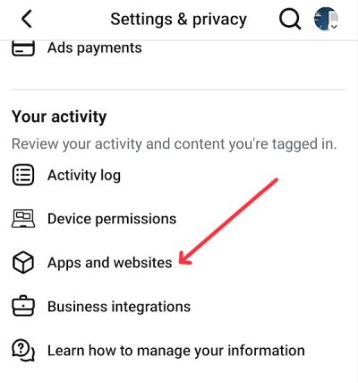 Adjust app and website permissions 1