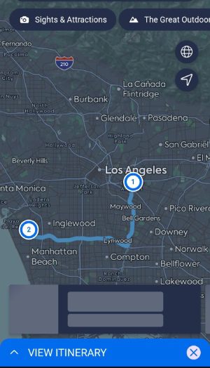 Roadtrippers route