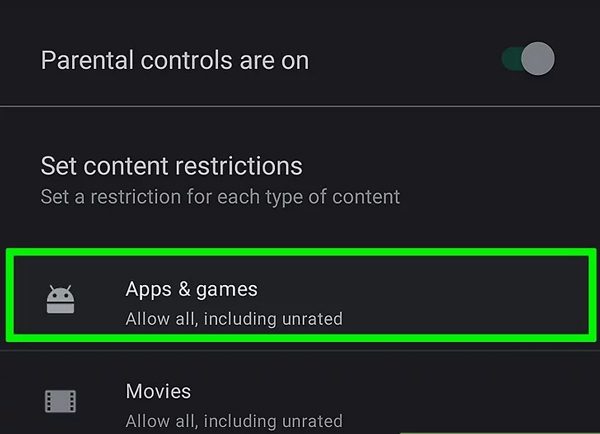 set content restrictions