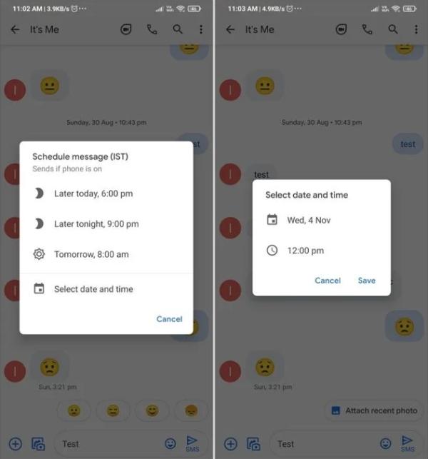 Can you schedule a text message on an Android