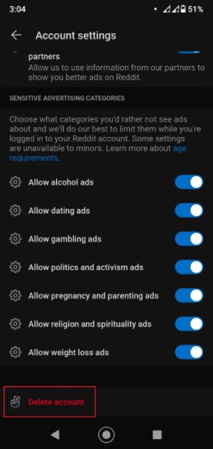 How to delete a Reddit account on mobile 4