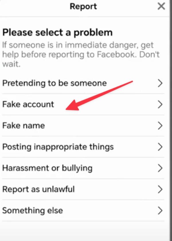 How to report a fake Facebook account 3