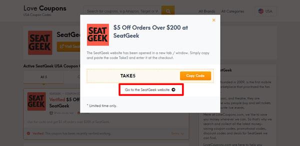SeatGeek code