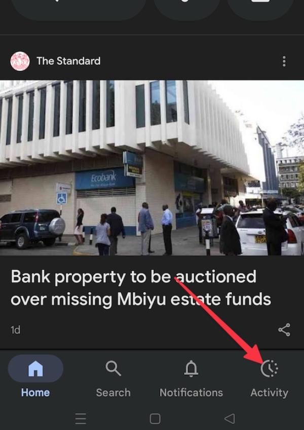 Delete activity in google app 1