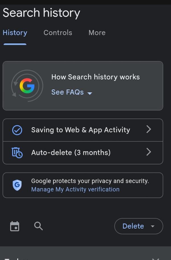 Delete activity in google app 1