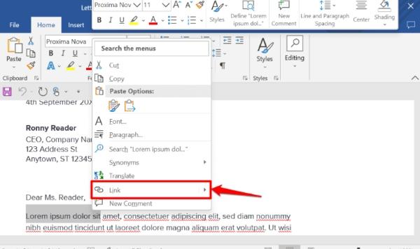 How to add hyperlinks in Microsoft Word