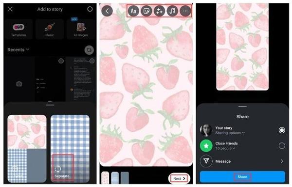 How to add multiple photos to an Instagram story from camera roll 4