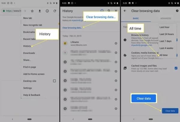 How to delete history on Google on mobile