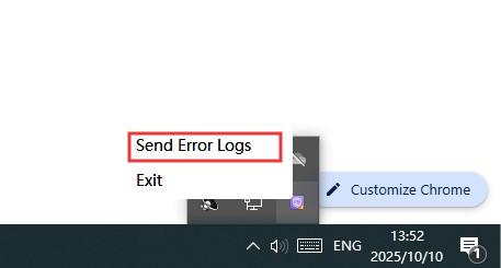 Send Error Logs Send Error logs