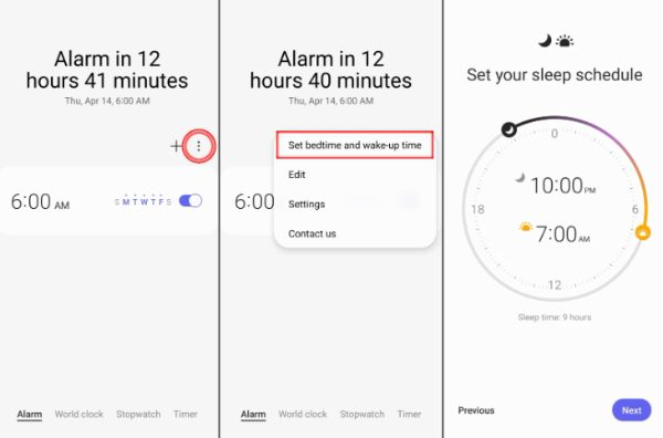 set bedtime hours