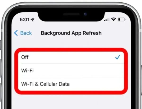  Desactivar la actualización de aplicaciones en segundo plano 1