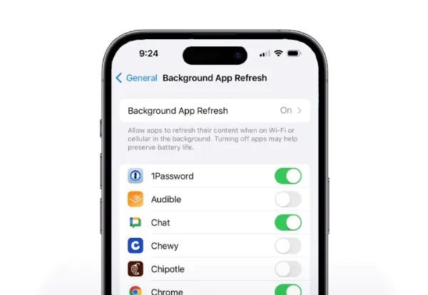  Desactivar la actualización de aplicaciones en segundo plano