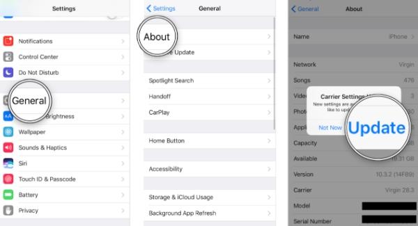 iPhoneのキャリア設定を修正する iPhoneのキャリア設定を修正する