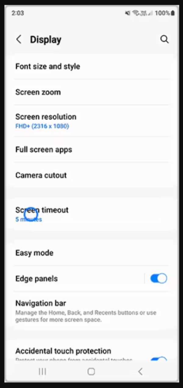  změnit časový limit obrazovky na zařízeních Android