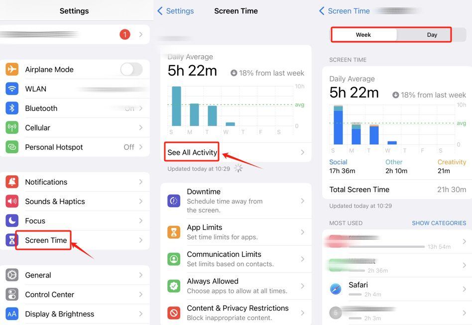 detalj om skärmtid detalj om skärmtid