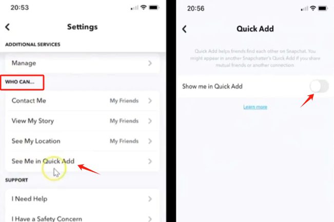 désactiver-afficher-moi-dans-ajout-rapide Désactivez l'option « Me montrer dans l'annonce rapide ».