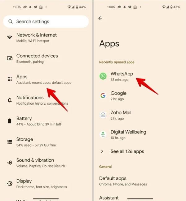 Click on the option of apps & notifications Click on the option of apps & notifications