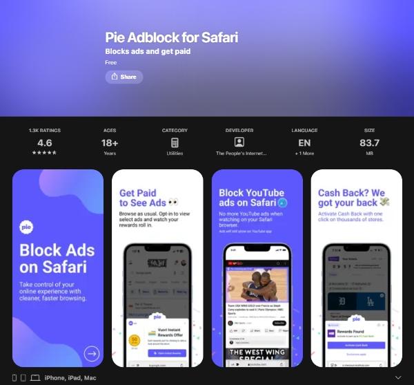 Pie-Adblock-for-Safari Blokování reklam Pie pro Safari