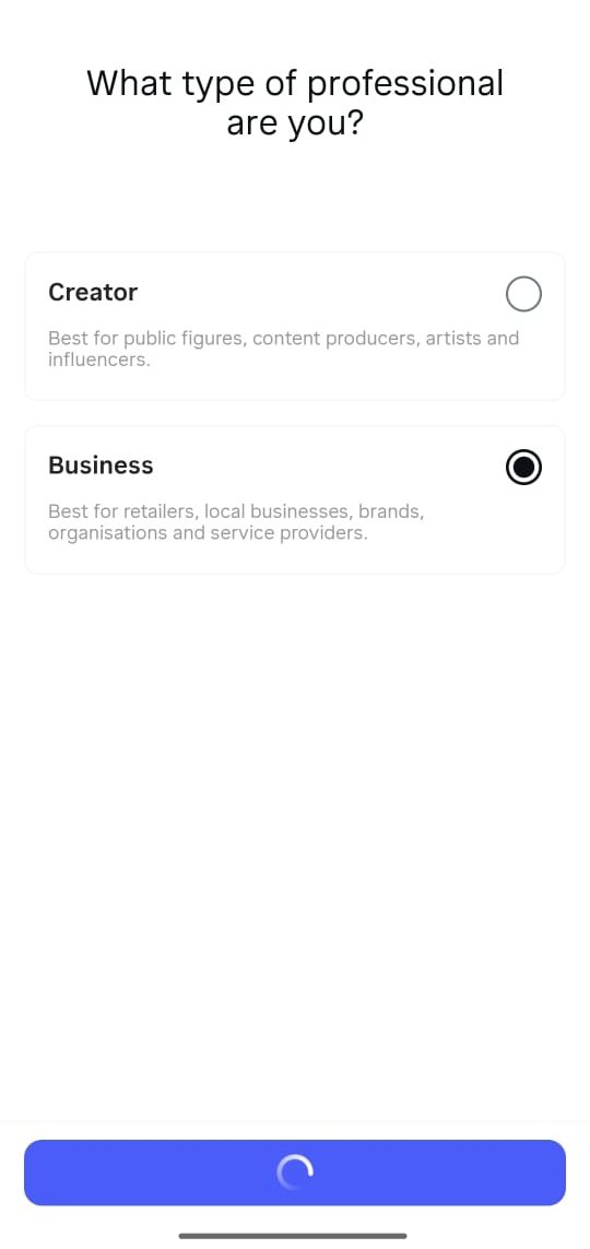 Vállalkozás-Instagram-profil kiválasztása Vállalati Instagram-profil kiválasztása