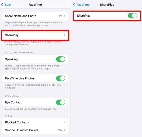 Aktifkan/nonaktifkan SharePlay