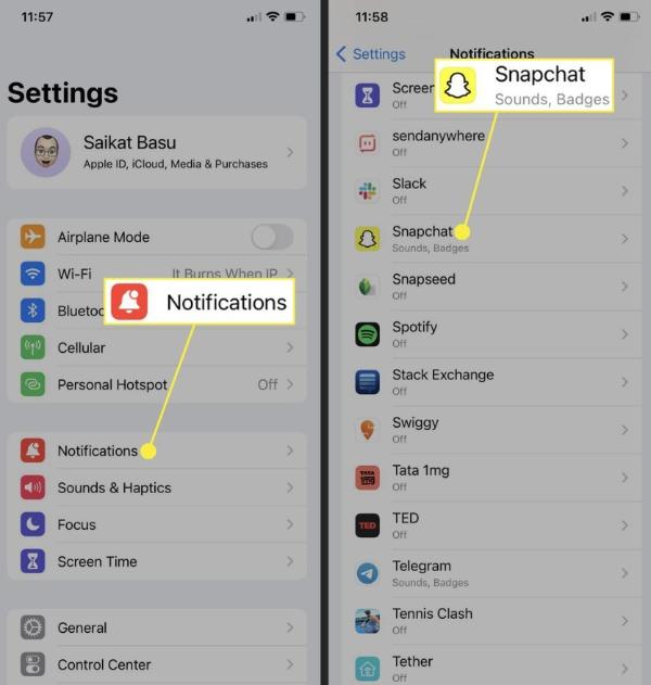 Turn off Snapchat Notifications on android