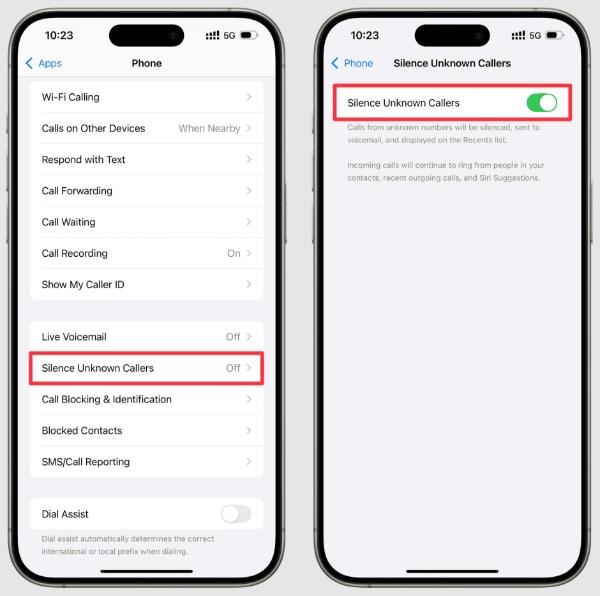 im lặng- chưa xác định -người gọi im lặng những người gọi chưa xác định
