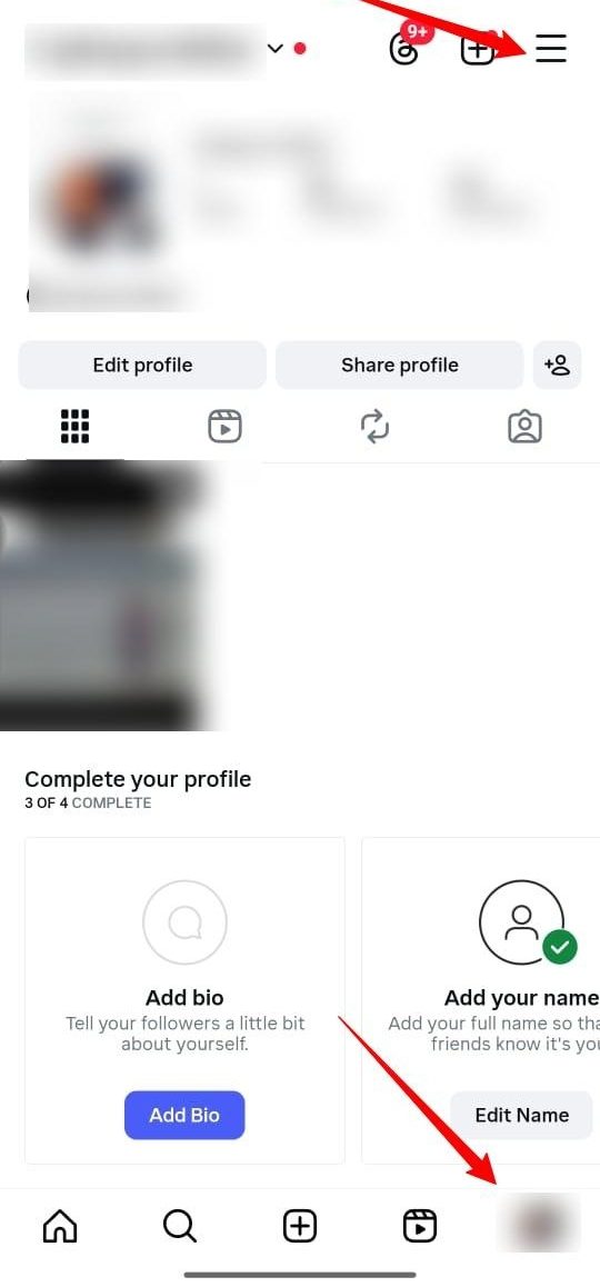 koppints a profilképedre az Instagramon koppintson a profilképére az Instagramon