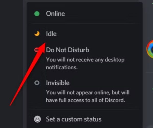 Discord status idle