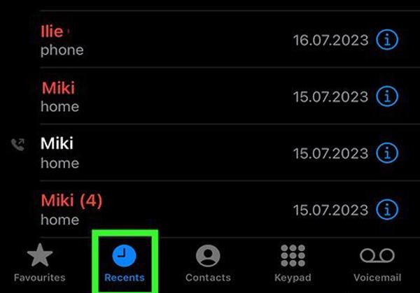 Access the Phone app on iphone