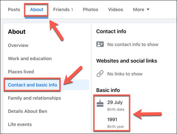 How to find someone's birthday on Facebook 1 How to find someone's birthday on Facebook