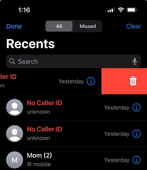 Review call logs to see blocked voicemails on iPhone