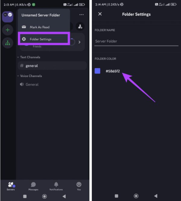 Server Folder settings