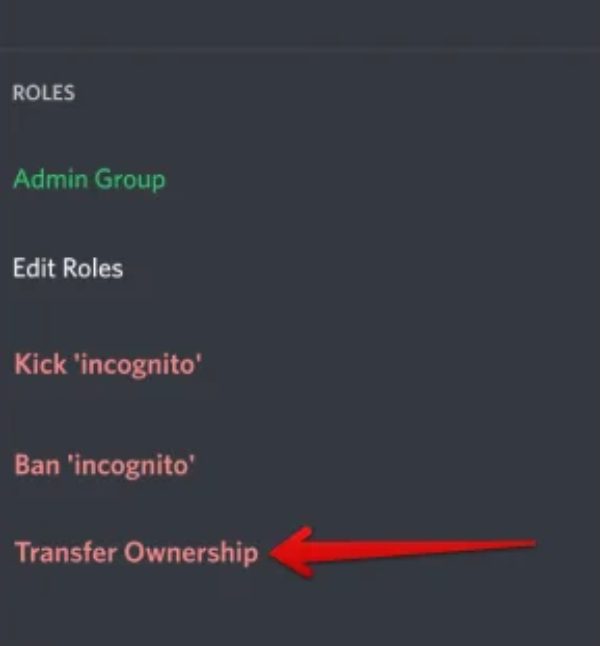 Transfer Ownership of Discord server