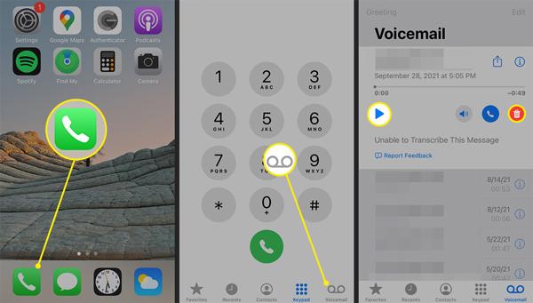 listen to the voicemail on iPhone