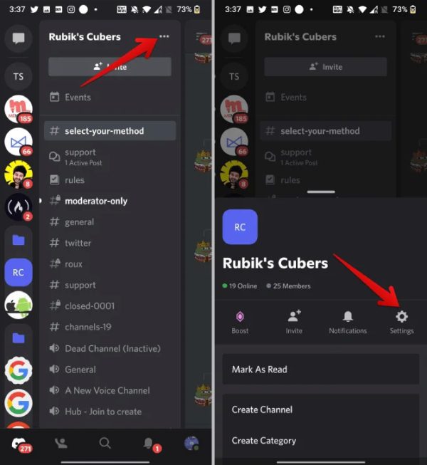 Discord server settings